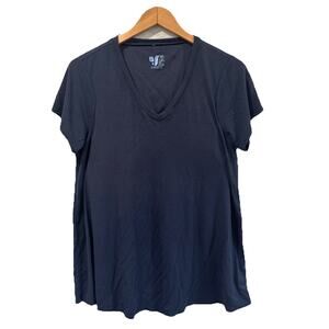 Shebird Women's Navy Blue Padded Relaxed Fit‎ V-Neck Built in Bra Top Size 6